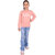 Kid Kupboard Cotton Girls Sweatshirt, Peach, Full-Sleeves, 8-9 Years KIDS7018