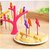 Electro Cloud Bird Fork Plastic Fruit Fork Set with Stand 6-Pieces Multicolour