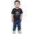 Kid Kupboard Cotton Baby Boys T-Shirt, Dark Black, Half-Sleeves, 3-4 Years KIDS7041