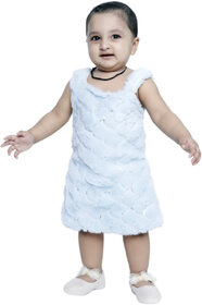 Kid Kupboard Cotton Baby Girls A-Line Frock, Light Blue, Sleeveless, 2-3 Years KIDS7075
