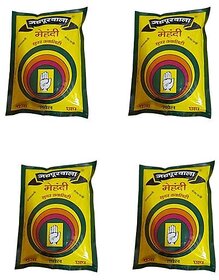 Rajasthani Natural Mehendi Powder for Hair, Hand and Feet (Pack of 4)(100 gm each)