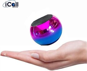iCall Smallest M4 Wireless Bluetooth Speaker 5W Stereo Channel Portable Bass Speaker with Mic (Multicolor)