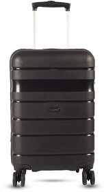 Timus Sunlite 58cm Small Hard-Sided Cabin Luggage Bag with TSA Lock 360 Rotating Wheels(Black)