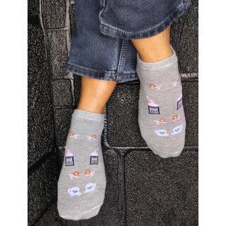 Cotton Ankle Length Low Cut Socks for Women , Free Size, Multi Color, Pack of 3