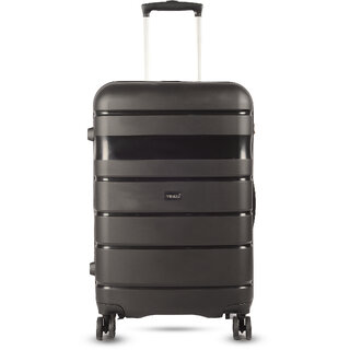 Timus Sunlite 78cm Large Hard-Sided Check-In Luggage Bag with TSA Lock 360 Rotating Wheels(Black)