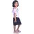 Kid Kupboard Cotton Girls Top and Skirt Set, Multicolor, Half-Sleeves, 8-9 Years  KIDS7079