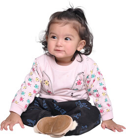 Kid Kupboard Cotton Baby Girls Sweatshirt, Light Pink, Full-Sleeves, 12-18 Months KIDS7125