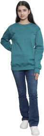 Kid Kupboard Cotton Girls Sweatshirt, Green, Full-Sleeves, Above 14 Years KIDS7136