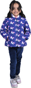 Kid Kupboard Cotton Girl's Jacket, Dark Blue, Full-Sleeves, 6-7 Years KIDS7151
