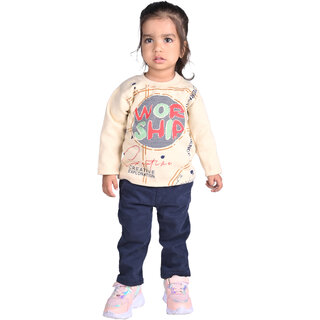 Kid Kupboard Cotton Baby Girls Sweatshirt, Yellow, Full-Sleeves, 3-4 Years KIDS7132