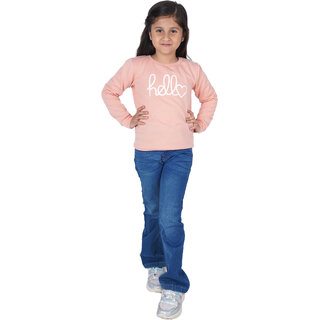 Kid Kupboard Cotton Girls Sweatshirt, Light Pink, Full-Sleeves, 7-8 Years KIDS7143