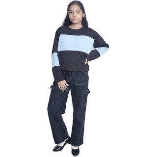 Kid Kupboard Cotton Girls Sweatshirt, Multicolor, Full-Sleeves, 13-14 Years KIDS7147