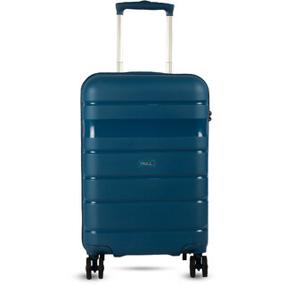 Timus Sunlite 58cm Small Hard-Sided Cabin Luggage Bag with TSA Lock 360 Rotating Wheels(Teal Blue)