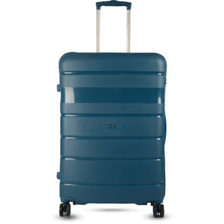 Timus Sunlite 78cm Large Hard-Sided Check-In Luggage Bag with TSA Lock 360 Rotating Wheels(Teal Blue)