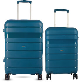 Timus Sunlite Hard Luggage 58cm 68cm Hard Luggage Trolley Bags Combo Set 2 Travel - Teal Blue
