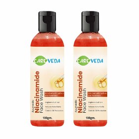 (Pack of 2) CareVeda B3 Boost Hydrating Niacinamide Face Wash 100gm |Brightening Skin Cleanser for All Skin Types