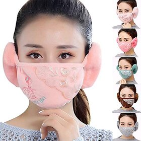 Warm Mask, Winter Mouth Muffle/Earmuffs/Ear Winter Unisex Winter For Women -1 Pc Random Color