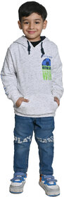 Kid Kupboard Cotton Boys Sweatshirt, White, Full-Sleeves, 6-7 Years KIDS7157