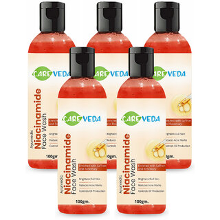 CareVeda B3 Boost  Hydrating Niacinamide Face Wash for Improving Skin Texture Hydrates  Nourishes Skin Suitable for All Skin Types 100 gm Set of 5