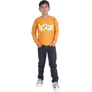 Kid Kupboard Cotton Boys Sweatshirt, Dark Yellow, Full-Sleeves, 8-9 Years KIDS7155