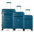 Timus Sunlite Hard Luggage 58cm 68cm 78cm Hard Luggage Trolley Bags Combo Set of 3 - Teal Blue