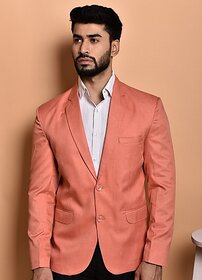 PrintCultr Solid Mandarin Festive & Wedding Men Blazer (Orange)