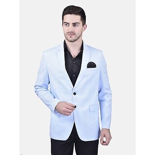 PrintCultr Single Breasted Festive & Wedding Men Blazer (Blue)