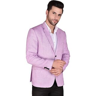 PrintCultr Solid Single Breasted Festive & Wedding Men Blazer (Purple)