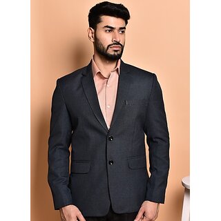 PrintCultr Solid Mandarin Festive & Wedding Men Blazer (Black)