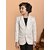 PrintCultr Boys Self Design Single Breasted Party Blazer (Beige)