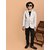 PrintCultr Boys Self Design Single Breasted Party Blazer (Beige)