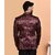PrintCultr Printed Mandarin Festive & Wedding Men Blazer (Brown)