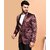 PrintCultr Printed Mandarin Festive & Wedding Men Blazer (Brown)