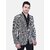 PrintCultr Printed Single Breasted Festive & Wedding Men Blazer (Black, White)