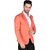 PrintCultr PrintCultr Men Solid Single Breasted Festive & Wedding Blazer (Orange)