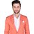 PrintCultr PrintCultr Men Solid Single Breasted Festive & Wedding Blazer (Orange)
