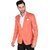 PrintCultr PrintCultr Men Solid Single Breasted Festive & Wedding Blazer (Orange)