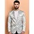 PrintCultr PrintCultr Men Printed Single Breasted Casual Blazer (Silver)