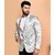 PrintCultr PrintCultr Men Printed Single Breasted Casual Blazer (Silver)