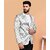 PrintCultr PrintCultr Men Printed Single Breasted Casual Blazer (Silver)