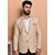 PrintCultr PrintCultr Men Solid Single Breasted Casual Blazer (Beige)