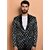 PrintCultr Printed Mandarin Festive & Wedding Men Blazer (Green)