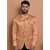 PrintCultr PrintCultr Men Printed Single Breasted Casual Blazer (Orange)