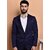 PrintCultr Solid Mandarin Festive & Wedding Men Blazer (Dark Blue)