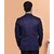 PrintCultr Solid Mandarin Festive & Wedding Men Blazer (Dark Blue)