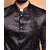 PrintCultr Printed Mandarin Festive & Wedding Men Blazer (Black)