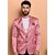PrintCultr Printed Mandarin Festive & Wedding Men Blazer (Pink)