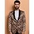 PrintCultr Printed Mandarin Festive & Wedding Men Blazer (Brown)