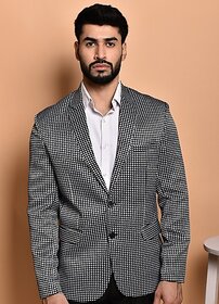 PrintCultr PrintCultr Men Printed Single Breasted Casual Blazer (Black)