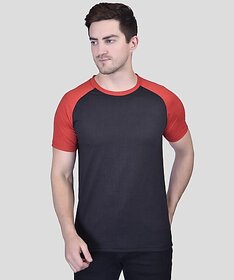 PrintCultr Colorblock Men Round Neck Cotton Blend Navy Blue, Red T-Shirt